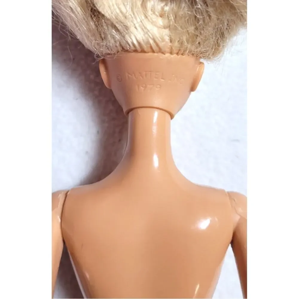 Vintage 80s Mattel Jazzie Doll Purple Lavender Eyes Blonde Hair Nude TNT Body